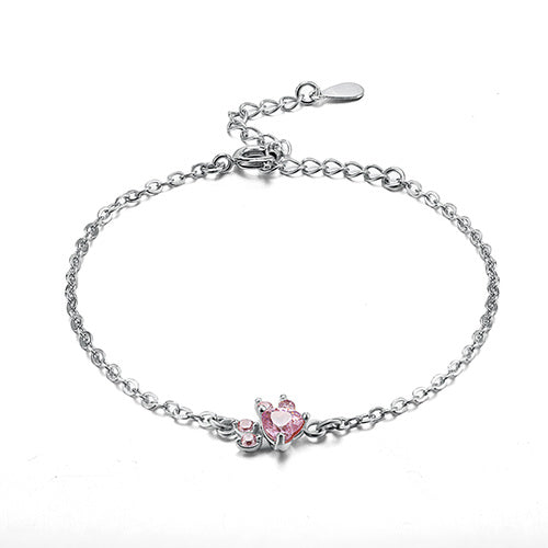 Rose Gold Paw Jewelry Set 4 Pieces with Zirconia Heart