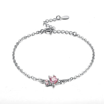 Rose Gold Paw Jewelry Set 4 Pieces with Zirconia Heart
