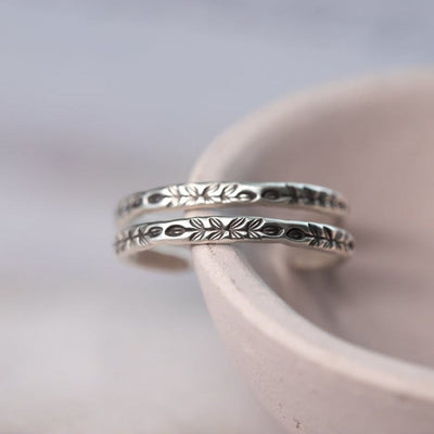 Bloom - Unique Silvery Hoop Earrings