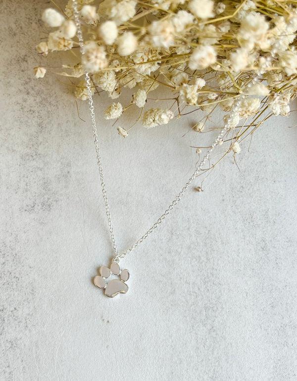 Elegant Silver Paw Necklace Stainless Steel
