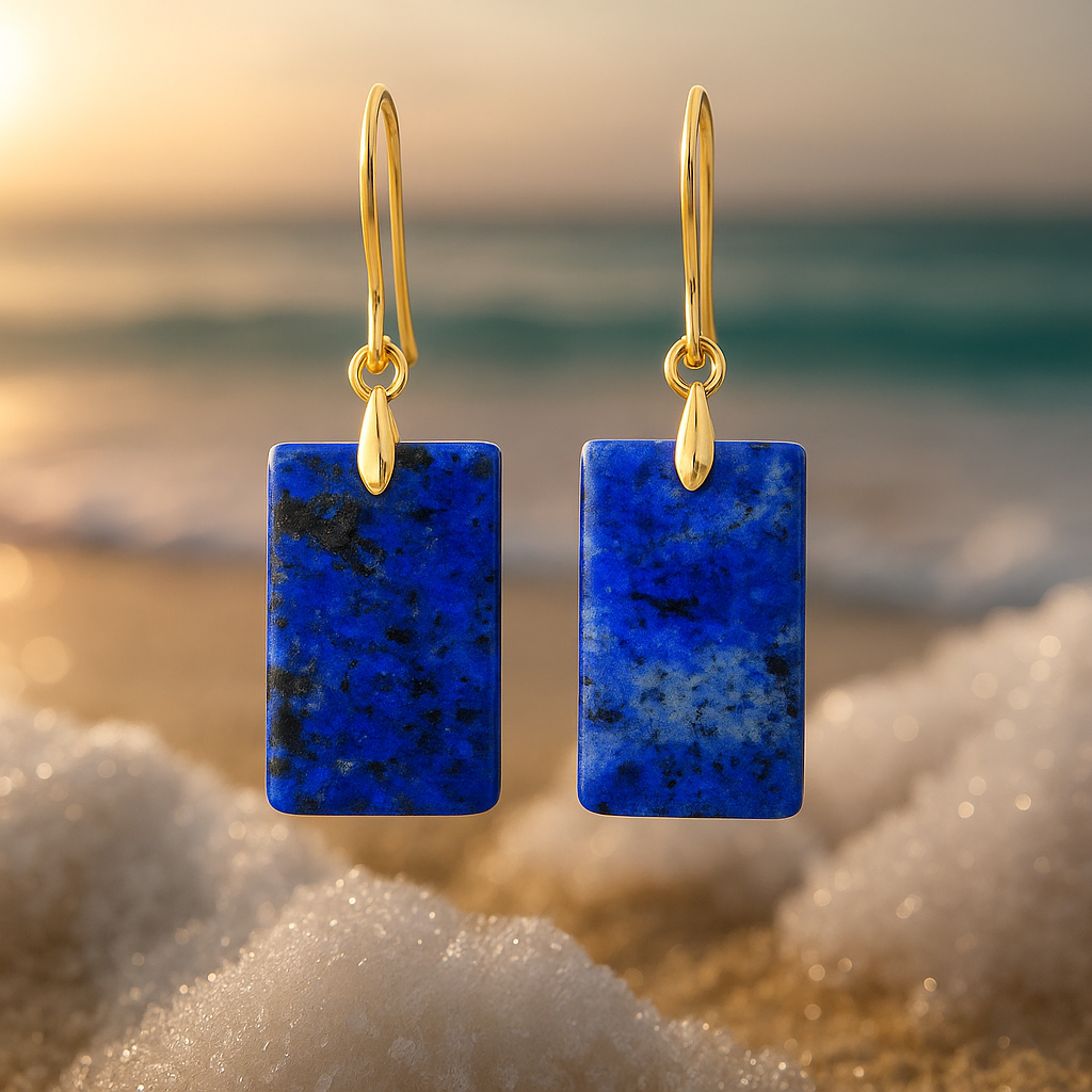 Almirea | Ocean Blue Rectangular Earrings