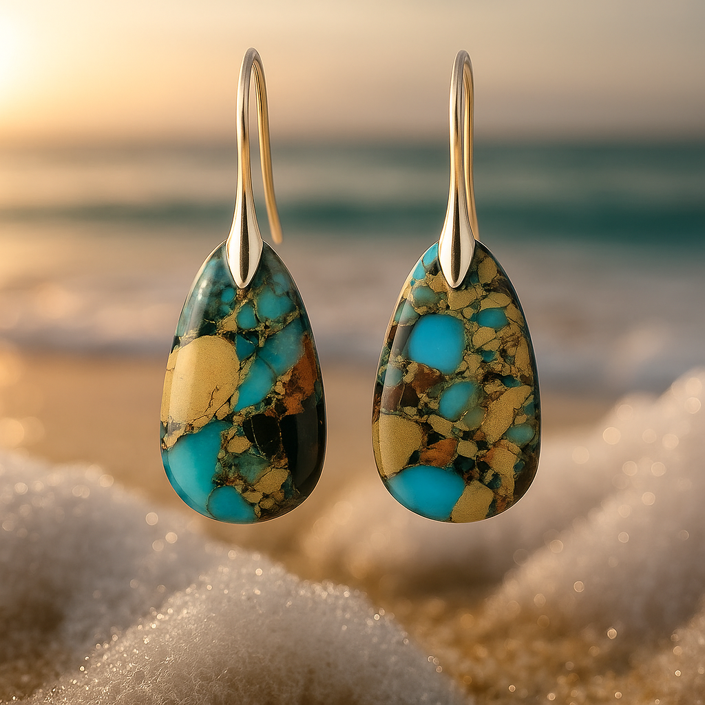 Aurelia – Golden Turquoise Earrings