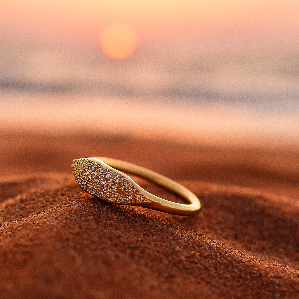 Aella | Golden Ring with Multiple Zirconia
