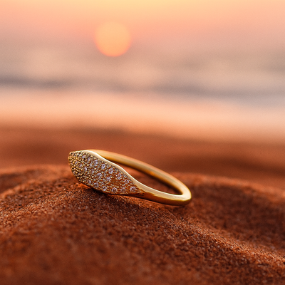 Aella | Golden Ring with Multiple Zirconia