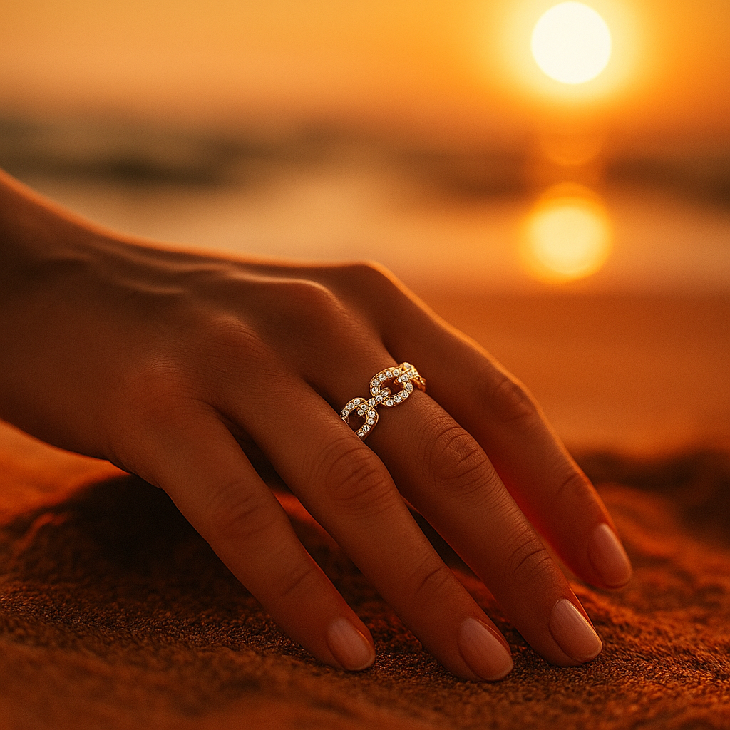 Delia | Golden Ring with Zirconia