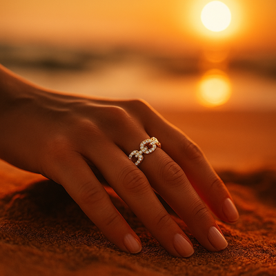 Delia | Golden Ring with Zirconia