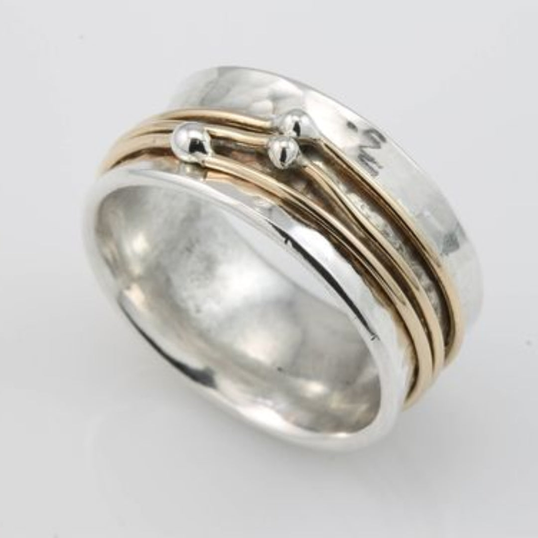 Shine - Vintage Gold Bearing Silver Ring