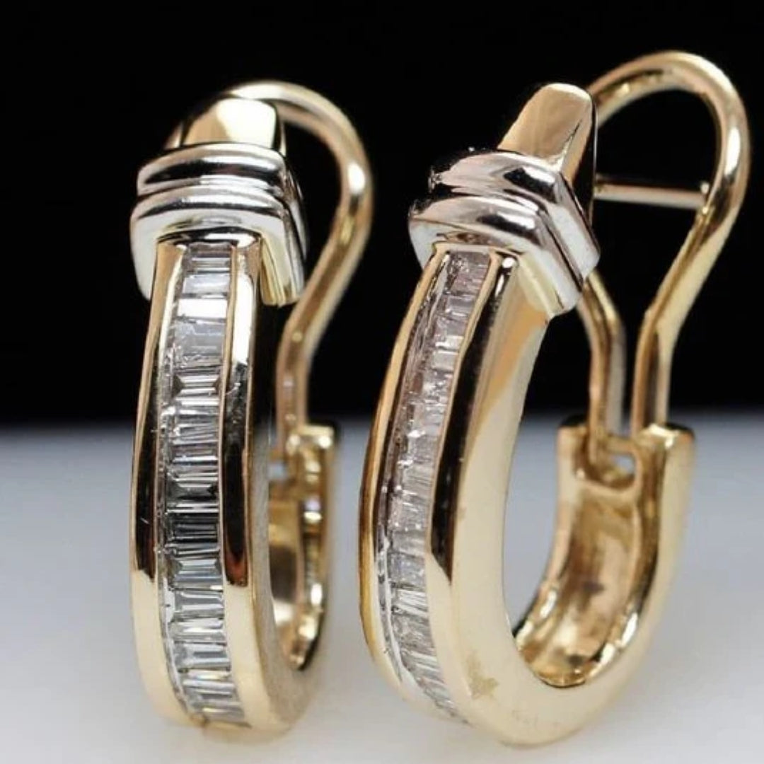 Vintage Gold Earrings with Diamonds