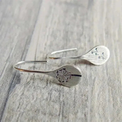 Dandelion Leaf Earrings made of 925 Silver