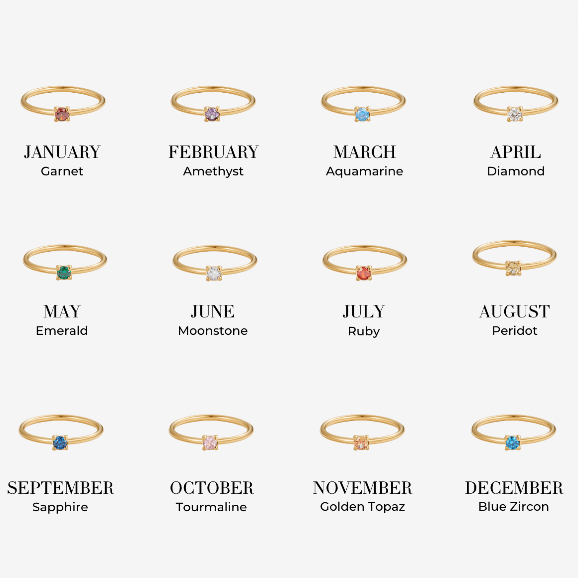 Unique Birthstone Rings