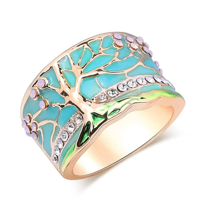 Tree Of Life Opal Blue Ring