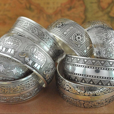 Silver Boho Cuff Bracelet